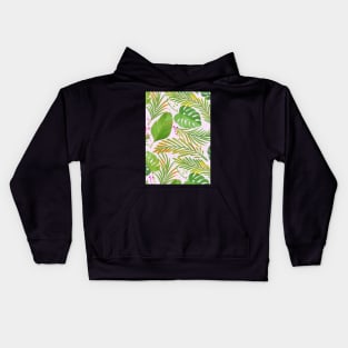 Green Jungle Pattern Kids Hoodie